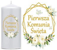 ŚWIECA KOMUNIJNA DEC10 - dekoracja na stół komunia świeczka stołu przyjęcie