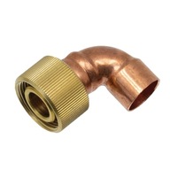 Servisní přípojka, vypouštěcí ventil oleje M26, úhlový 90°, mosaz/měď