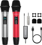 Zestaw mikrofonów bezprzewodowych Sudotack A20 szary i czerwony