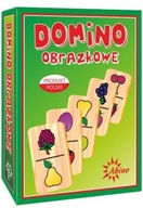 Fajna Gra TOWARZYSKA dla Całej RODZINY Ciekawa Domino drewniane Owoce Abino