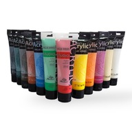 Akrylové farby 100 ml 12 populárnych farieb