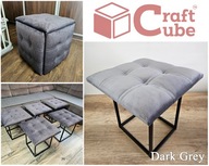 Puf 5 v 1 CraftCube, Dark grey