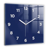 Sklenené hodiny s potlačou Dekoratívny dizajn do kancelárie Farba tmavo modrá 60x60