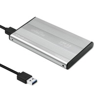Obudowa | kieszeń do dysków HDD SSD 2.5'' SATA3 | USB 3.0 | Srebrna