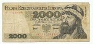 2000 złotych 1977 seria jednoliterowa K z obiegu