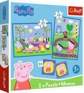 Trefl: Puzzle 2w1 - (30,48el.) + memory - Radosne chwile ze Świnką Peppą