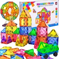 DUŻE KLOCKI MAGNETYCZNE KAFELKI zestaw XXl 70 el Rainbow Magnetic tiles 3D