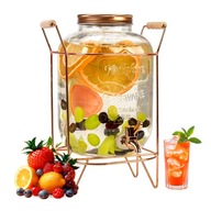 Nádoba 5l sklenená nádoba s kohútikom na vodu limonáda nápoje punč nápoje