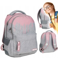 Školský batoh pre mládež BeUniq sivá ružová pastel