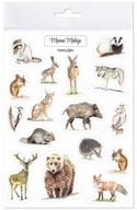 Nálepky Lesné zvieratá, realistické maľované ilustrácie