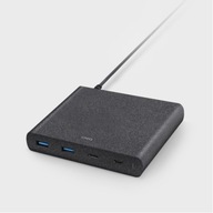 UNIQ Ład. siec. HUB Surge 90W czarny /charcoal black 2xUSB Quick Charge 3.0