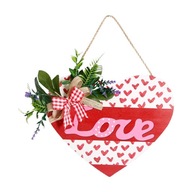 Drevená závesná značka Dekorácia na Valentína Závesné srdce v štýle B