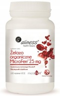 Aliness Żelazo organiczne MicroFerr 25 mg zdrowe serce mięśnie 100 tab krew