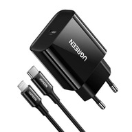 UGREEN ŁADOWARKA SIECIOWA ZASILACZ KOSTKA 1X USB C PD 3.0 QC 4.0 5V 3A 20W