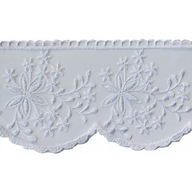 Čipka na tylu, výšivka na tylu - 12844 - biela - 9cm