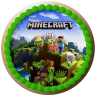 OPŁATEK NA TORT Minecraft WZORY +GRATIS TEKST IMIĘ