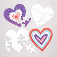 Puzzle Baker Ross „Srdce“ na vyfarbovanie (10 ks)