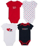 Body Tommy Hilfiger dla dziewczynki Baby Heart czerwone 3 - 6 m