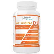 Vitamín D3 4000IU 100µg + PREBIOTIKUM VEGE 120 kap.