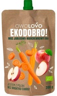 OWOLOVO Eko Mus Jabłkowo-Marchewkowy 200 g | OWOCOWY NATURALNY bez CUKRU