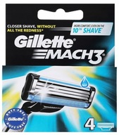 Gillette Mach 3 - Wkłady 4 sztuki - Oryginał - Kartonik