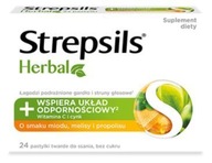 STREPSILS Herbal, MIÓD MELISA PROPOLIS 24 pastylki