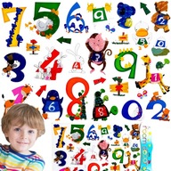 3D FALMATRICÁK GYEREKEKNEK SZÁMOK ÁLLATOK SZOBA DEKORÁCIÓ FALRA