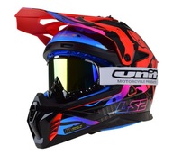 Crossová přilba LS2 MX708 Fast II WASH RED GLOSS Enduro MTB + GOGLE vel. L