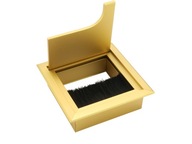 KOVOVÁ PRIEPUSTKA NA KÁBLE ZLATÁ S KLAPKOU A KEFOU ŠTVOREC 80 x 80 CM