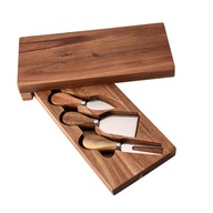 Drewniana deska do serów i zestaw noży Talerz