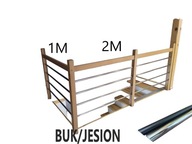 Balustrada Schodowa Barierka porecz L 2+1 stal czarna/srebrna BUK/JESION