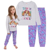 Labková patrola SKYE dievčenské pyžamo s dlhým rukávom sivá,fialová 104 cm