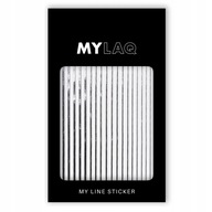 MYLAQ samolepky na nechty Silver Line Sticker