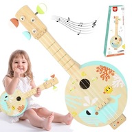 BANJO UKULELE GITARA DREWNIANA INSTRUMENT MUZYCZNY STRUNY ZABAWKA TOOKY TOY