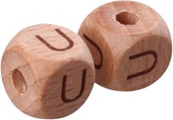 Korálky kocky drevené písmenká BUKOWE 12mm 5ks