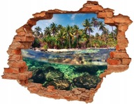 3D samolepka na stenu Tropická pláž 90x70 cm