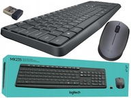 Bezprzewodowa Logitech klawiatura odporna zalania i myszka szara grafitowa