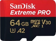 SanDisk microSDXC Extreme Pro 64GB 200/90 MB/s A2 C10 V30 UHS-I U3