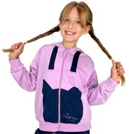 Bluza Dziecięca Dziewczęca dresowa Rozpinana z Kapturem 140 Kot różowa Endo