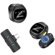 Bezdrátový klopový mikrofon AWEI MK3 Duo černý