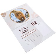 Pet Large Wall Calendar Animal Pattern Monthly Desk 2024 Delicate