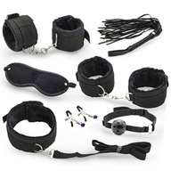 Zestaw Bondage Sex kajdanki Sex gry bat Gag zacisk