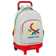 Školská taška s kolieskami Benetton Pop Sivá (33 x 4