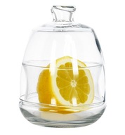 Dóza so sklenenou pokrievkou na citrón