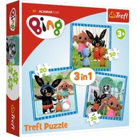 Puzzle 3v1 Puzzle BING Zábava s priateľmi Králik Rozprávka 3+ Trefl 34851