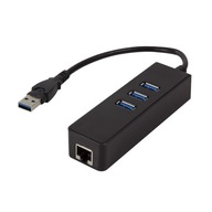 Adapter Gigabit Ethernet do USB 3.0 z hubem USB 3