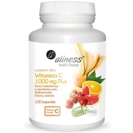 ALINESS Vitamín C 1000mg Plus 100vegcaps VEGÁNSKA IMUNITA KOSTI ZUBY