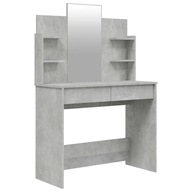 Toaletný stolík so zrkadlom, betónová sivá, 96x40x142 cm