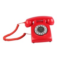 Telefony z tarczą obrotową Klasyczny stary styl Retro czerwony
