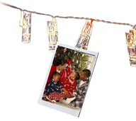 DEKORÁCIÓS LÁMPÁK GIRLAND GEMKAPCSOK KLIPSZEK FOTÓ CSAT 10 LED